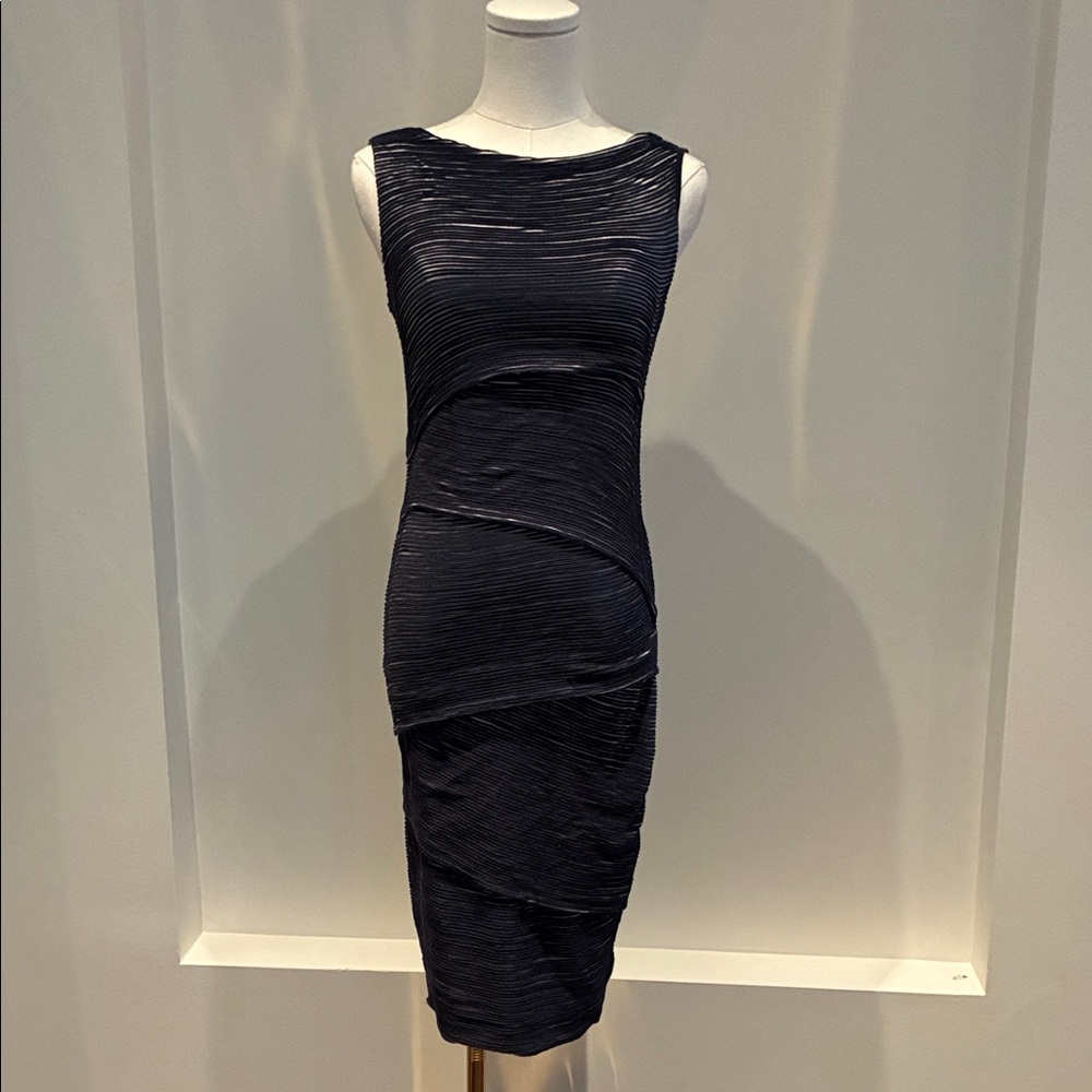 Bailey 44 Textured dark blue Midi Dress